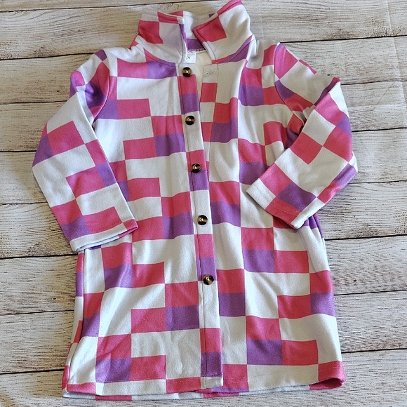 SHEIN Other - SHEIN Pink and Purple Checkered Kids Coat
